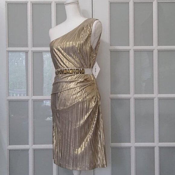 NEW Mark & James Badgley Mischka Metallic Dress - Picture 2 of 16